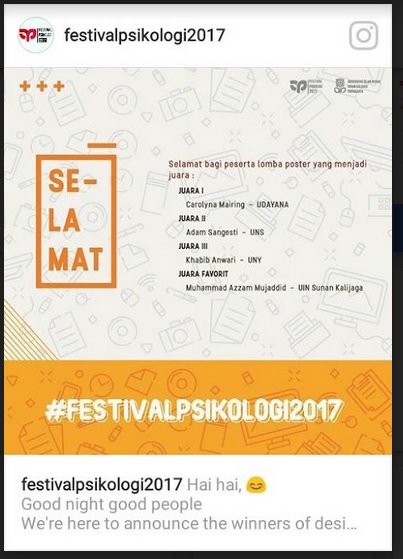 Foto Lomba Desain Poster Festival Psikologi UIN SUKA 2017