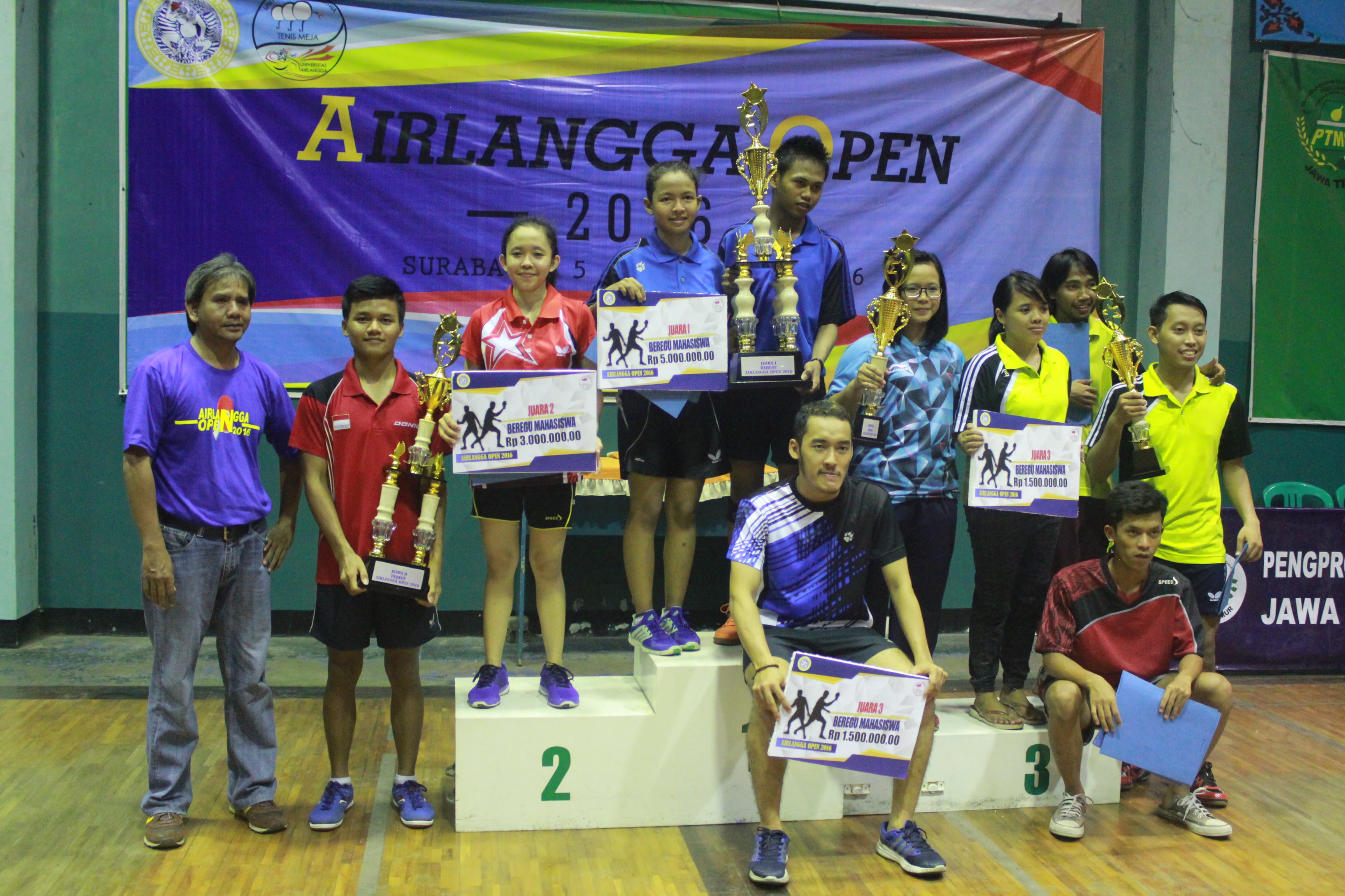 Foto Airlangga open 2016 kompetisi tenis meja  nasional