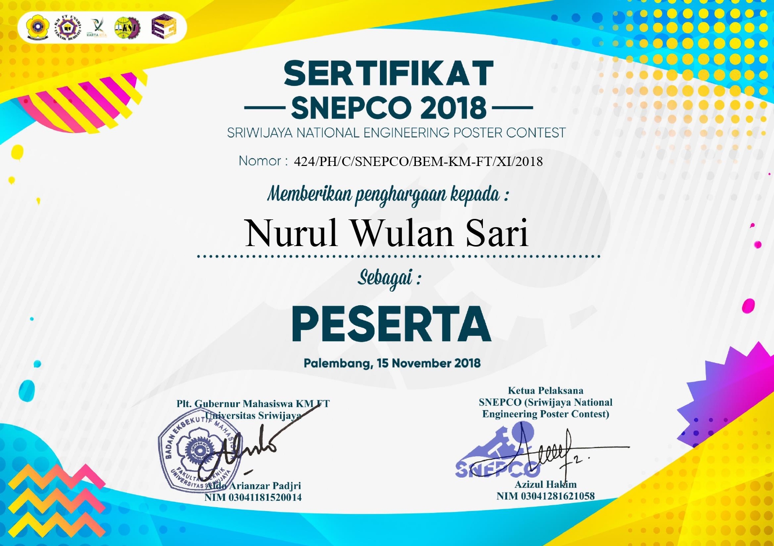 Foto Sriwijaya Nasional Engineering Poster Contest (SNEPCO 2018)