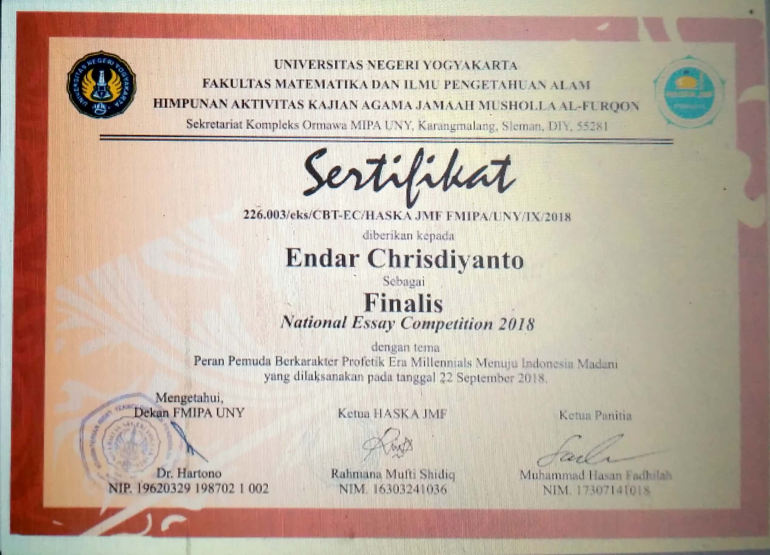Foto Nasional Essay Competition 2018