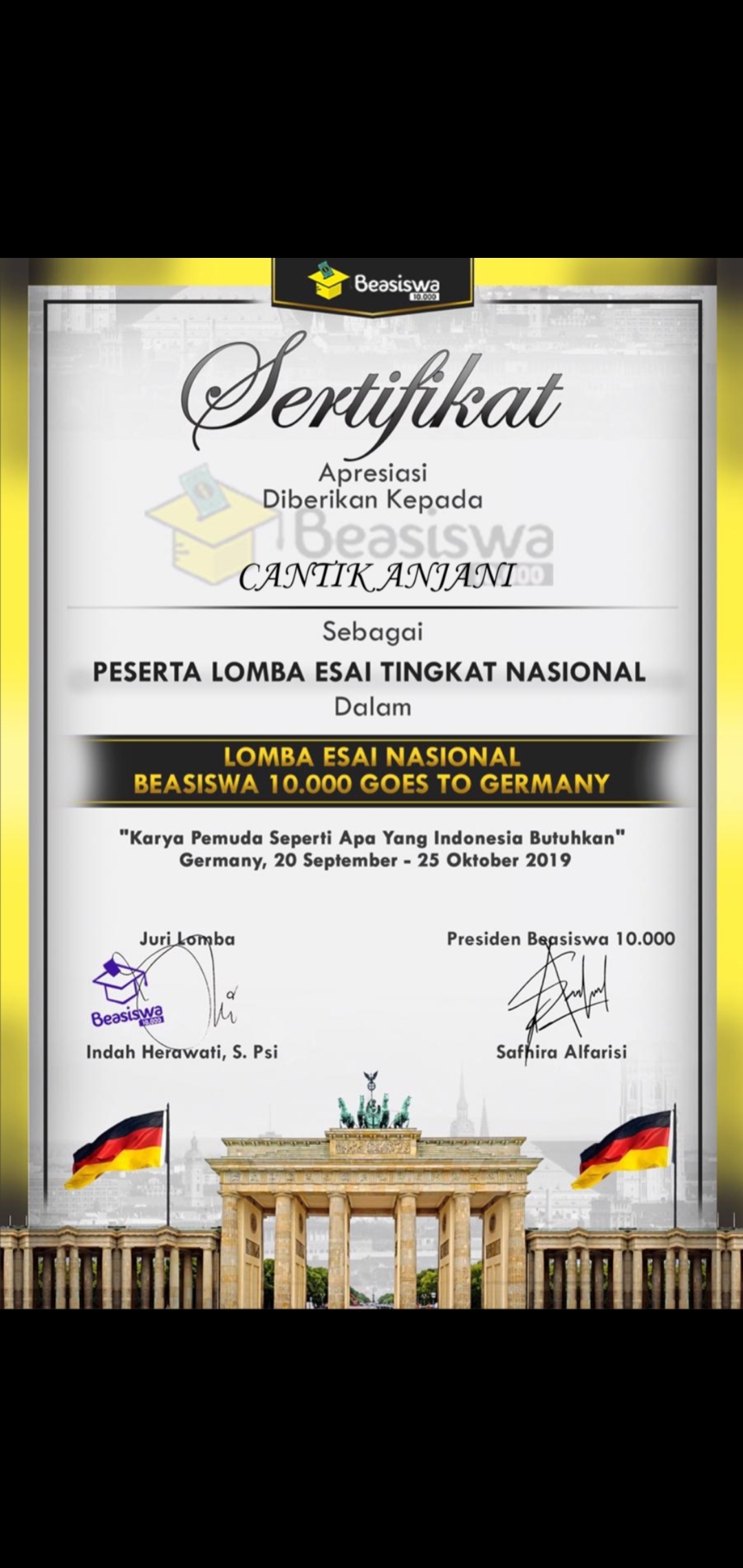 Foto Lomba Essay Nasional Beasiswa 10.000 Goes to Germany