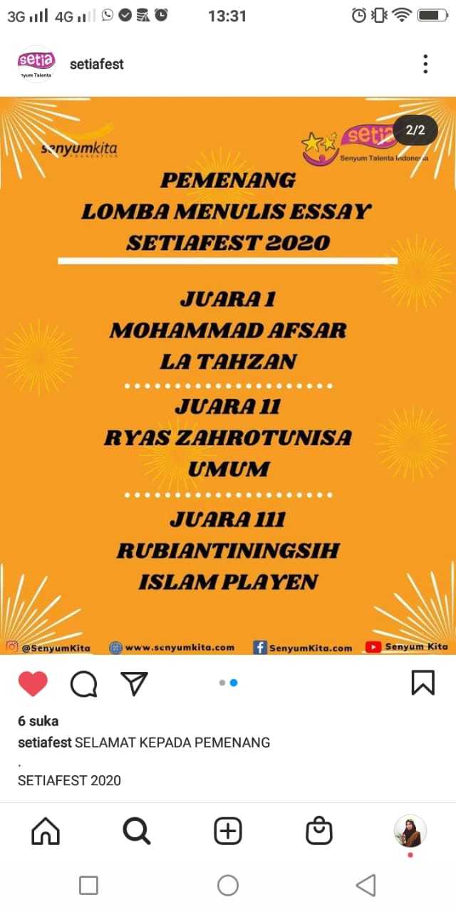 Foto Senyum Talenta Indonesia (SeTia) Fest 2020