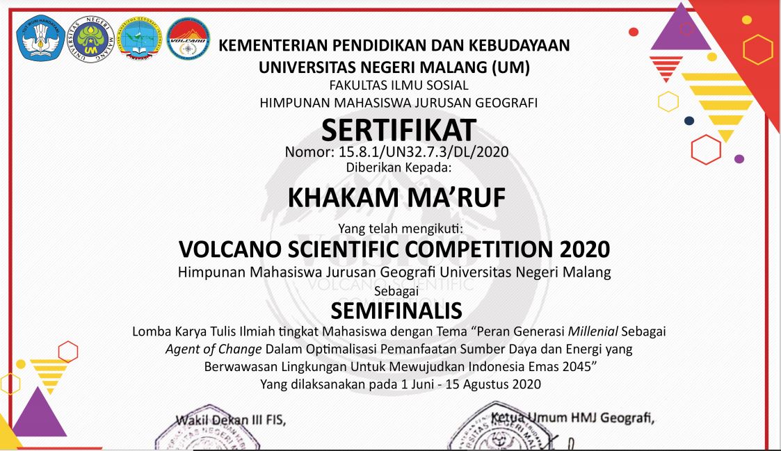 Foto Essay Nasional Vosico (Volcano Scientific Competition) 2020 