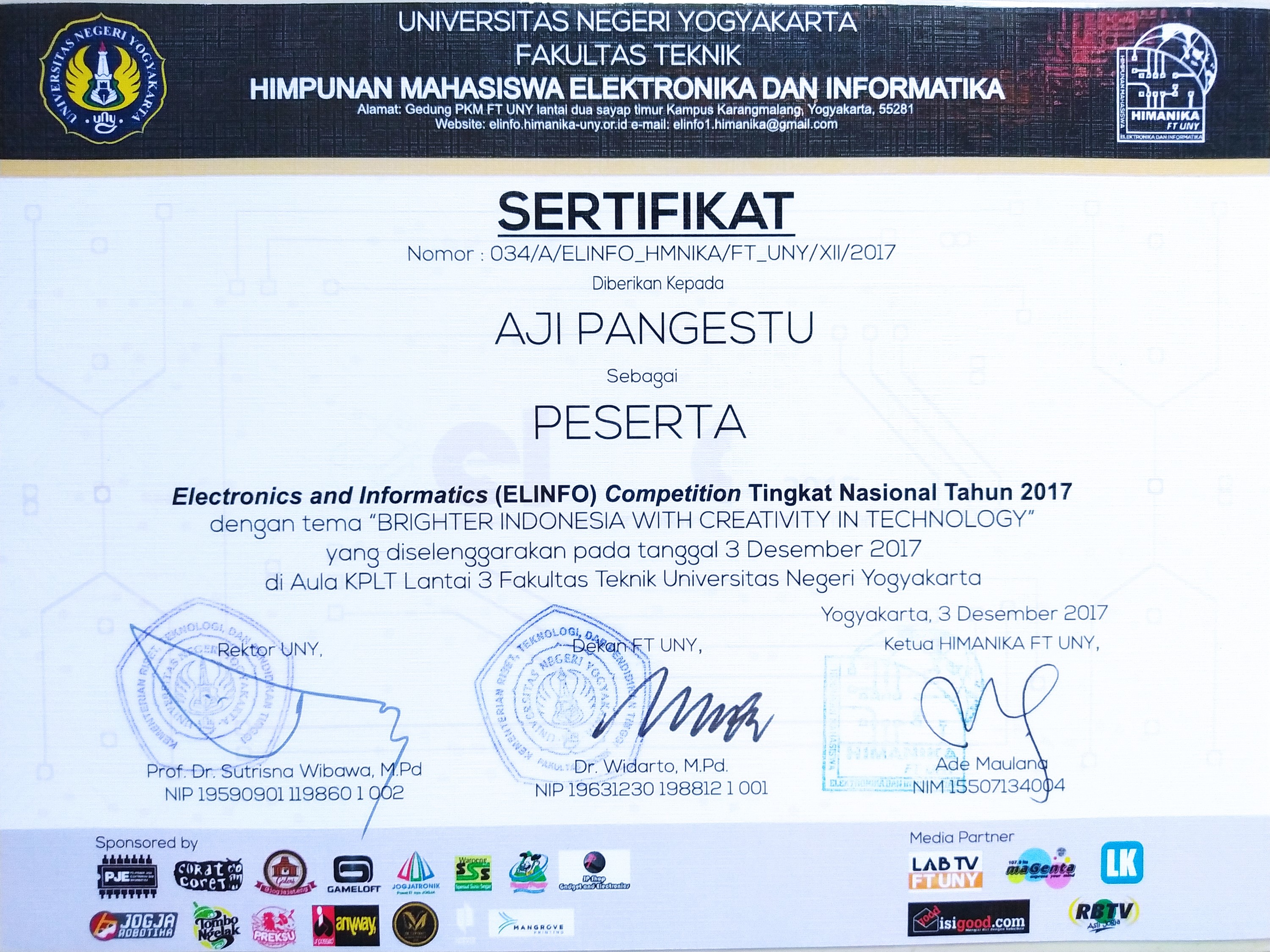 Foto ELINFO (Electronics and Informatics) Competition Tingkat Nasional