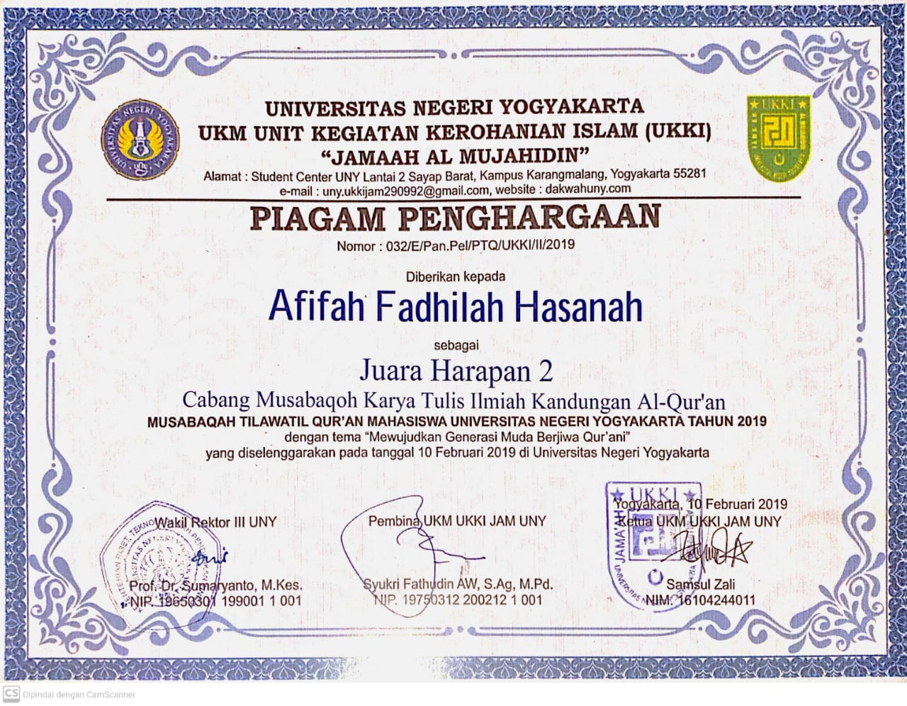 Foto Musabaqah Tilawatil Qur'an Universitas Negeri Yogyakarta