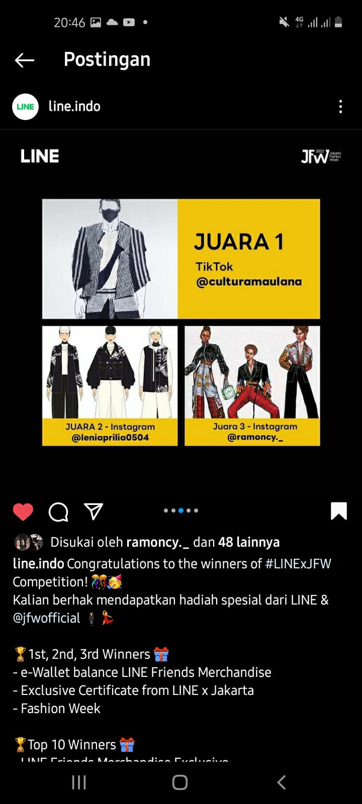 Foto Kompetisi Sketsa LINE x Jakarta Fashion Week 2021