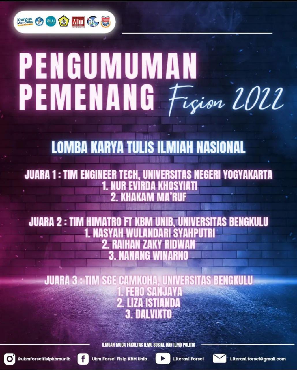 Foto Fisip Science Competition (FISION) Tahun 2022