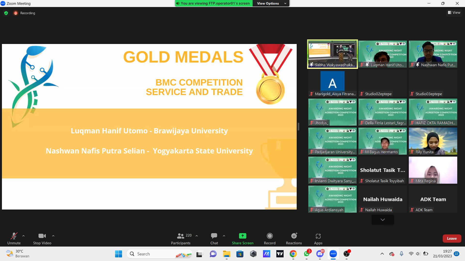 Foto (Gold Medal) Agritech Research and Entrepreneurship Innovation (AGREETION 2023)