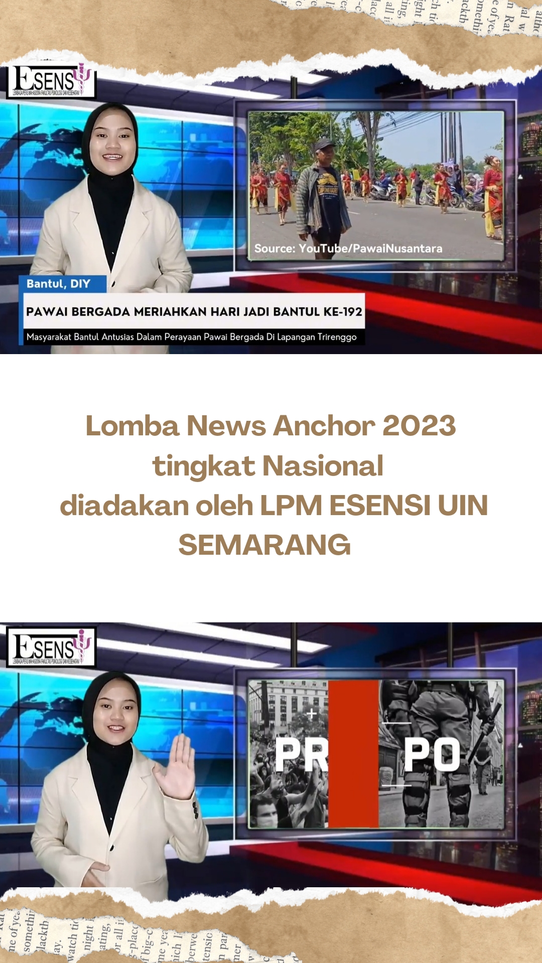 Foto Lomba News Anchor LPM Esensi UIN Semarang 2023