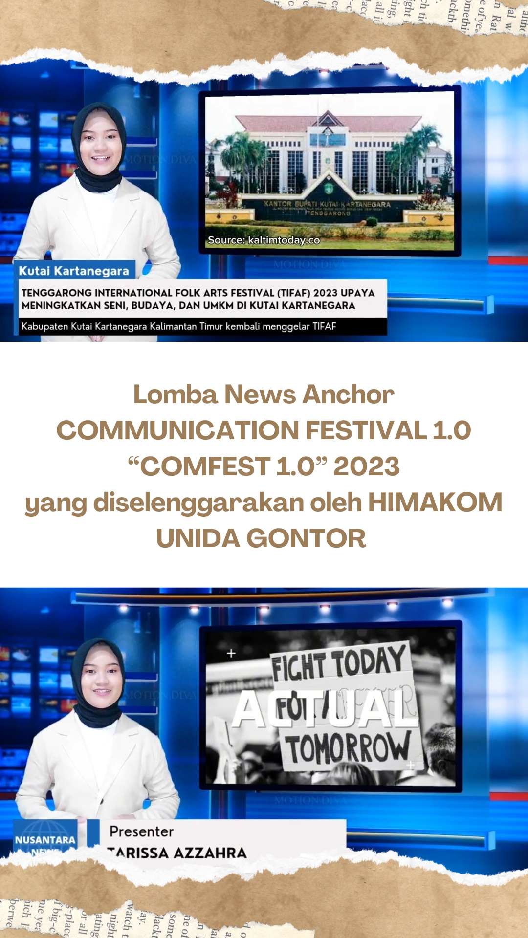 Foto Lomba News Anchor COMMUNICATION FESTIVAL 1.0 (COMFEST 1.0)
