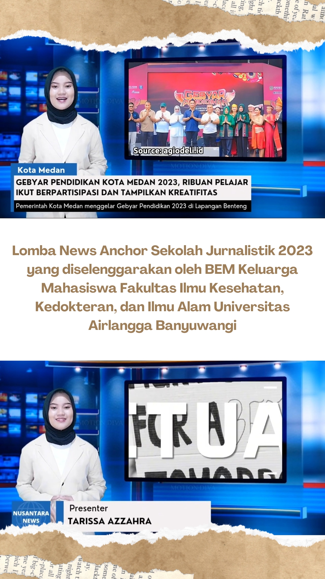 Foto Lomba News Anchor Sekolah Jurnalistik 2023