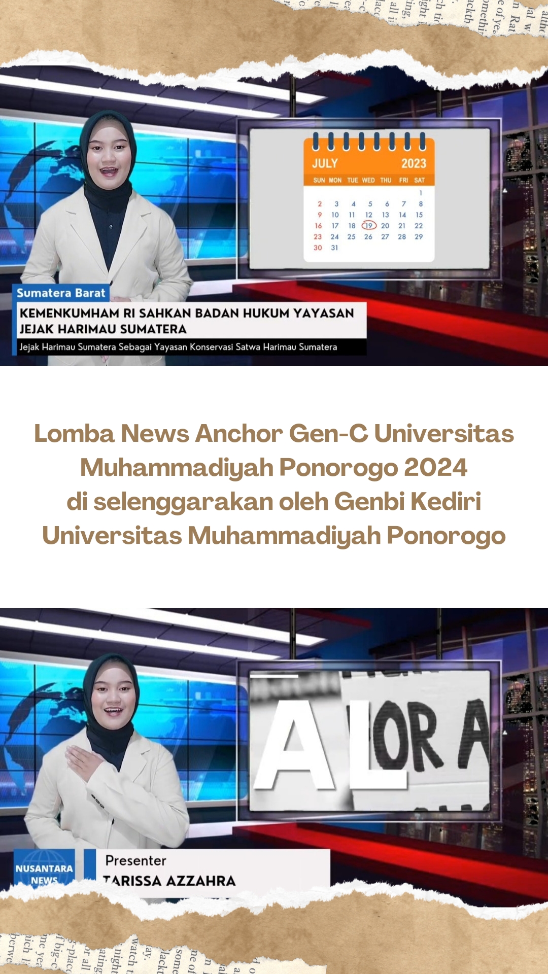 Foto Lomba News Anchor Gen-C Universitas Muhammadiyah Ponorogo 2024