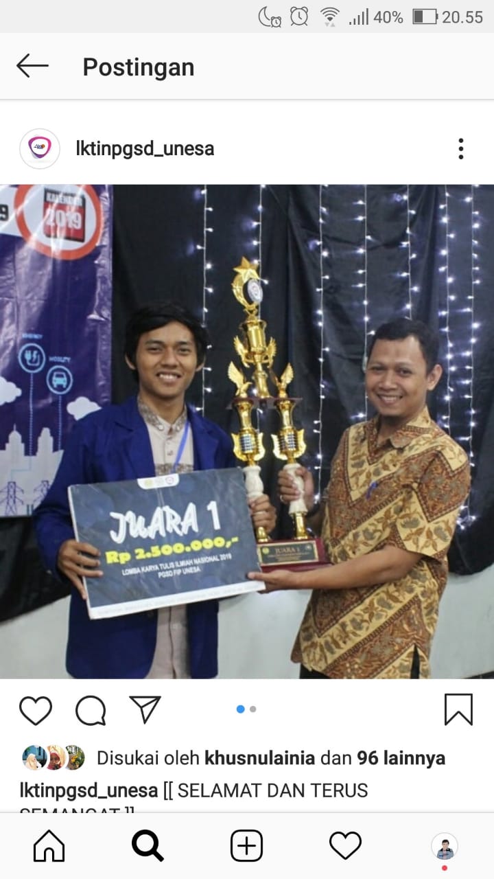 Foto Lomba Karya Tulis Mahasiswa 2019 Universitas Negeri Surabaya