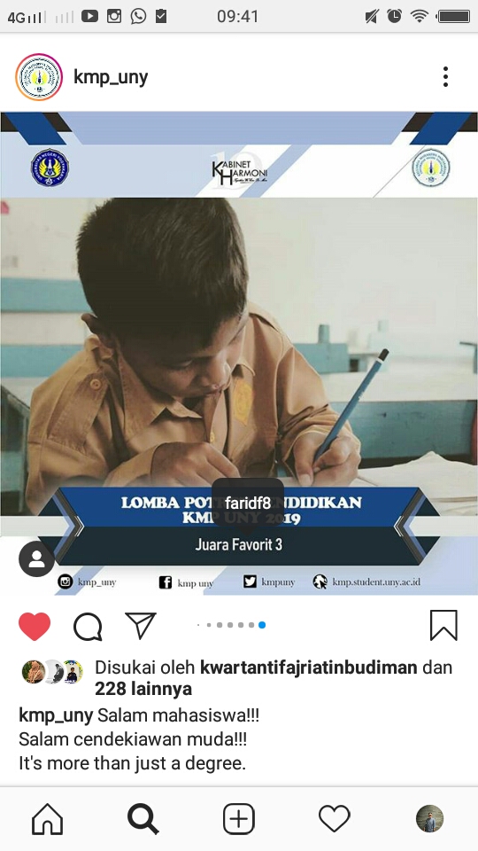 Foto Lomba Potret Pendidikan Keluarga Mahasiswa Pascasarjana (KMP) UNY 2019