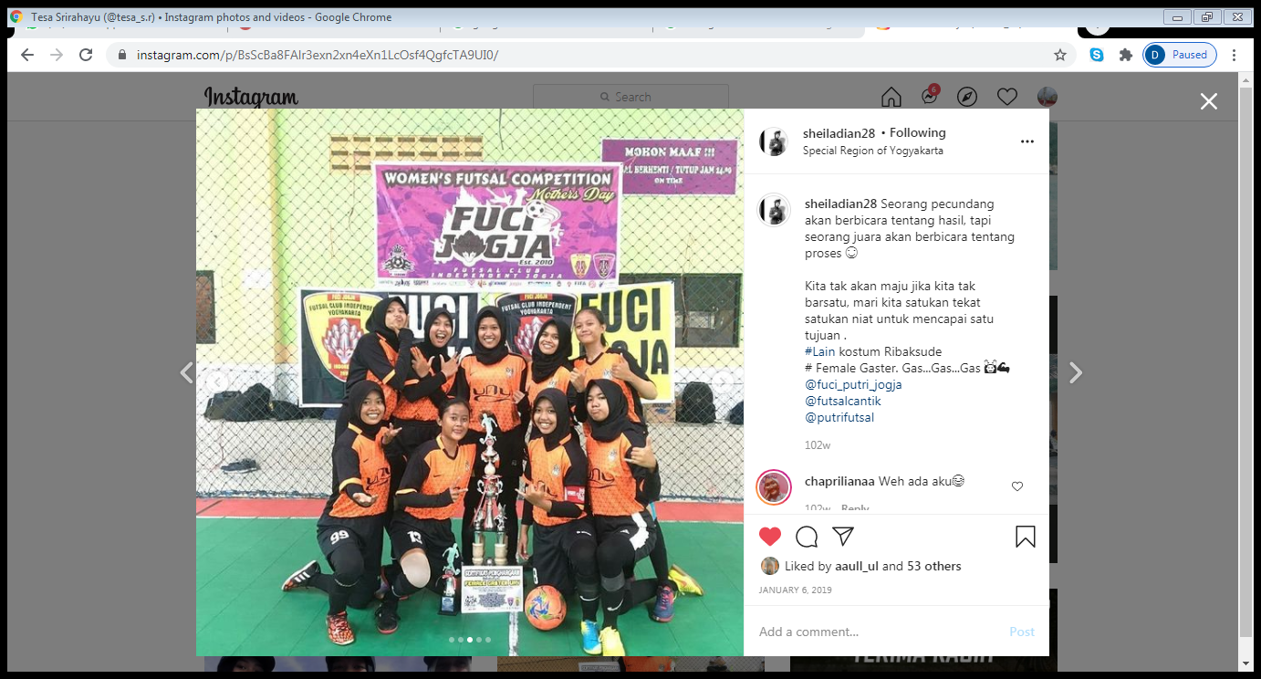 Foto Kompetisi Futsal Putri FUCI JOGJA memperingati hari ibu