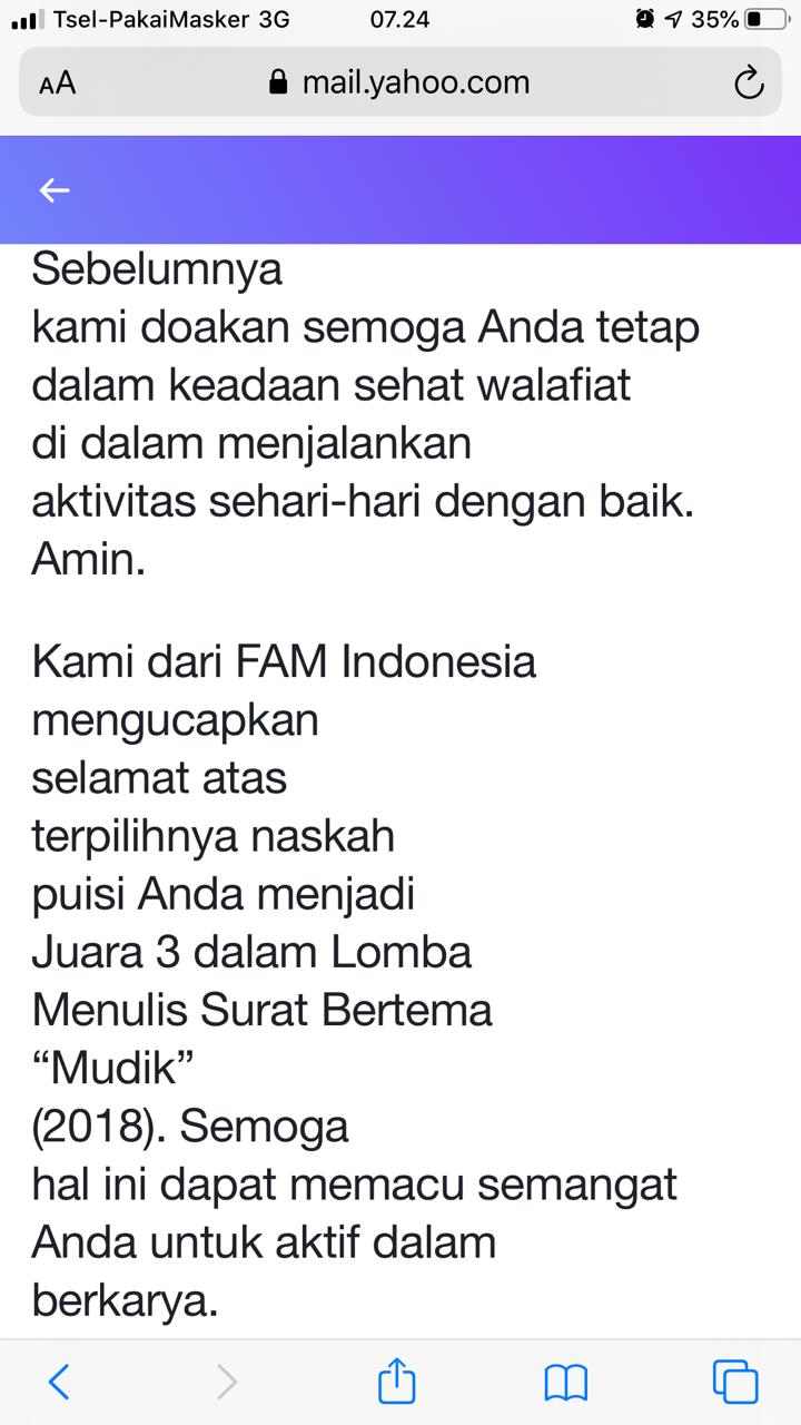 Foto Lomba Menulis Surat Bertema Mudik Diselenggarakan Forum Aktif Menulis (FAM) Indonesia