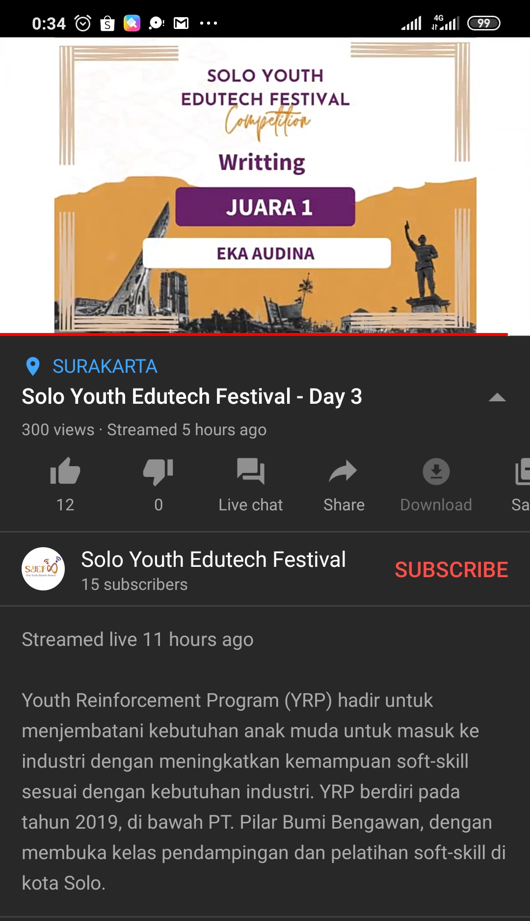 Foto Solo Youth Edutech Festival Competition 2021