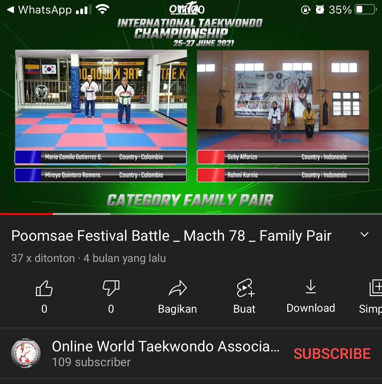 Foto Online World Taekwondo Association Virtual Poomsae and Speed Kicking International Taekwondo Championships 2021