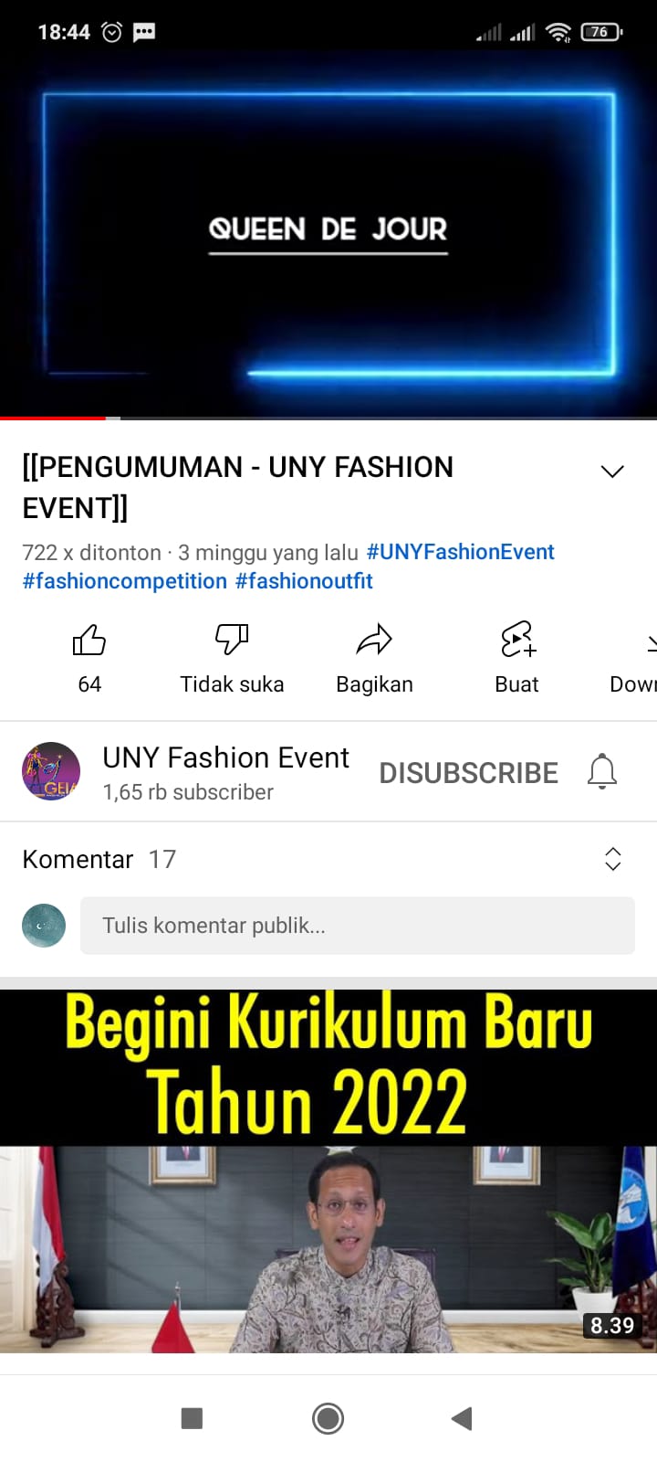 Foto UNY Virtual Fashion Event Tingkat Nasional