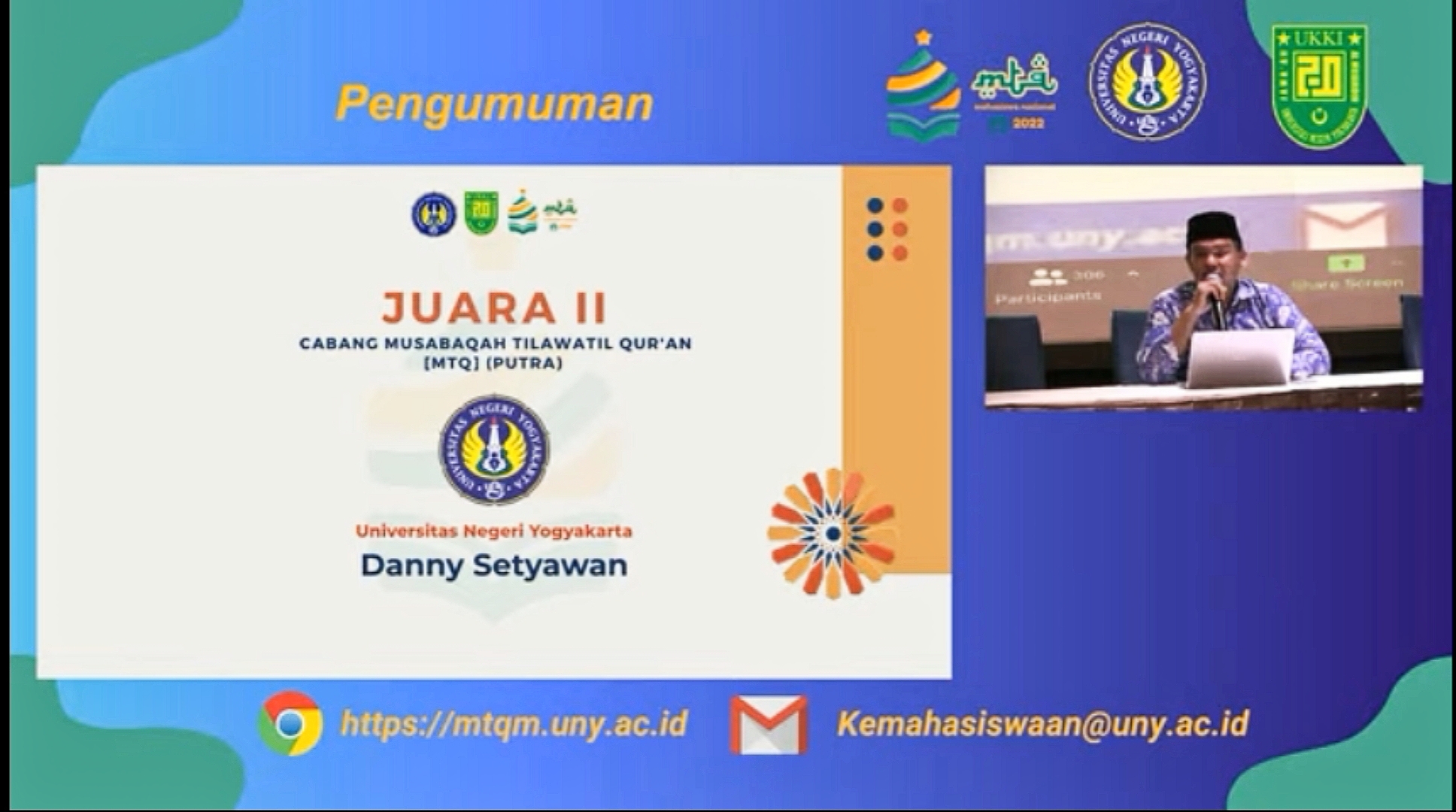Foto Musabaqah Tilawatil Qur'an Mahasiswa Nasional (MTQMN) Universitas Negeri Yogyakarta 2022
