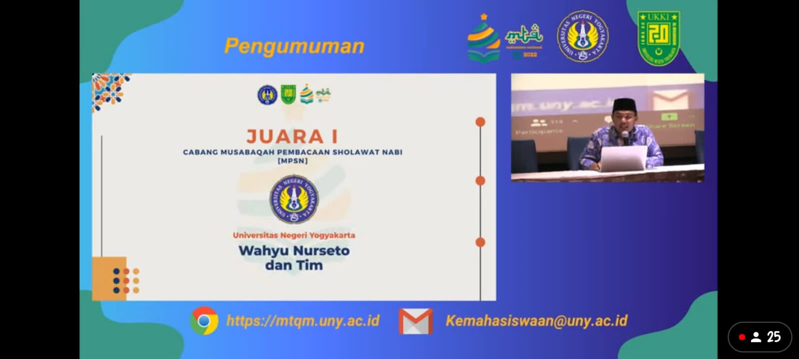 Foto Musabaqah Tilawatil Qur'an Mahasiswa Nasional Universitas Negeri Yogyakarta 2022