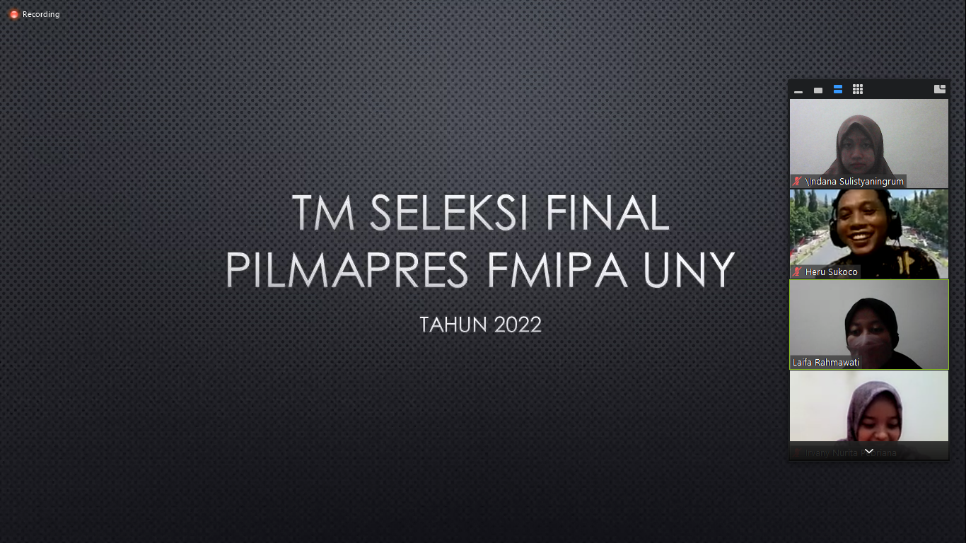 Foto Pemilihan Mahasiswa Berprestasi Tingkat Fakultas MIPA 2022