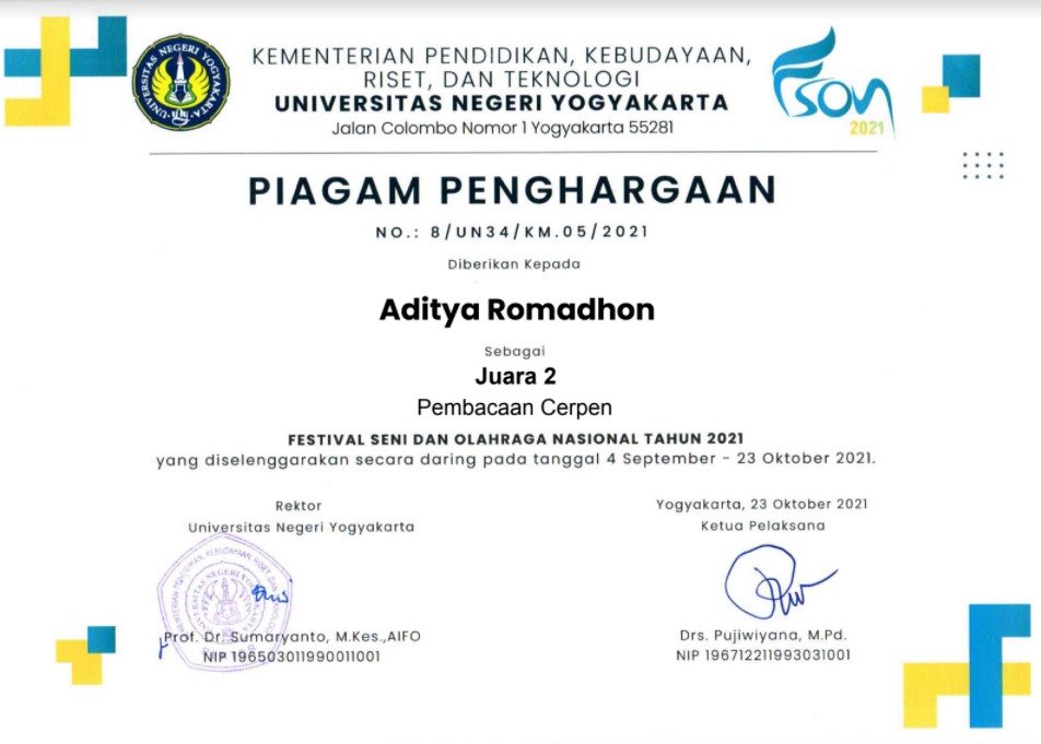 Foto Festival Seni dan Olahraga Nasional (FSON) Universitas Negeri Yogyakarta Tahun 2021