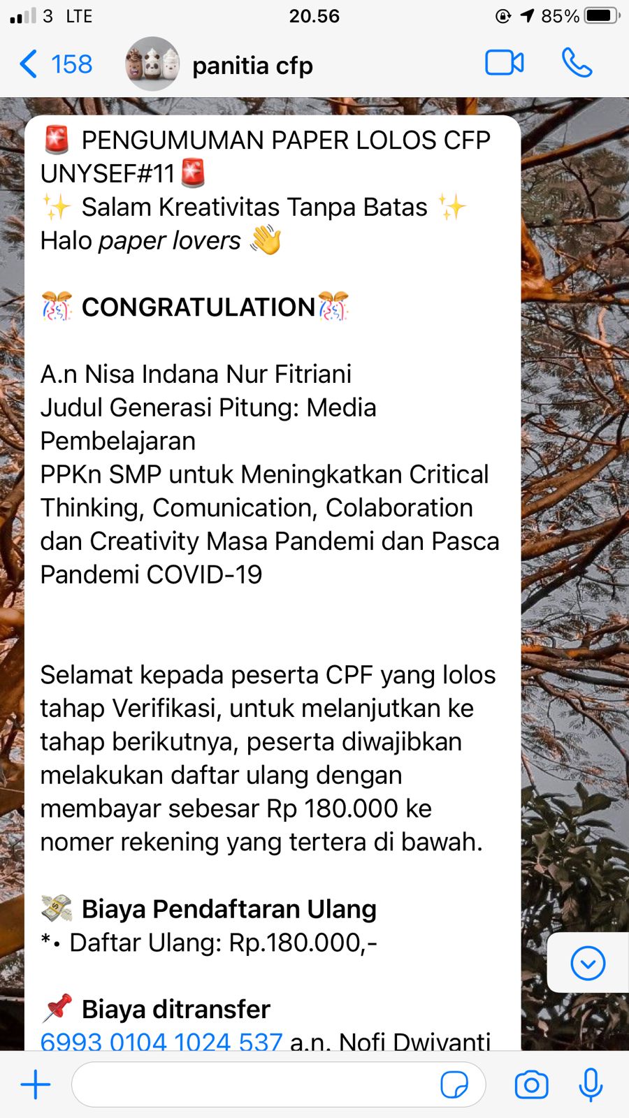 Foto Call For Paper Universitas Negeri Yogyakarta Scientific Fair #11 2022