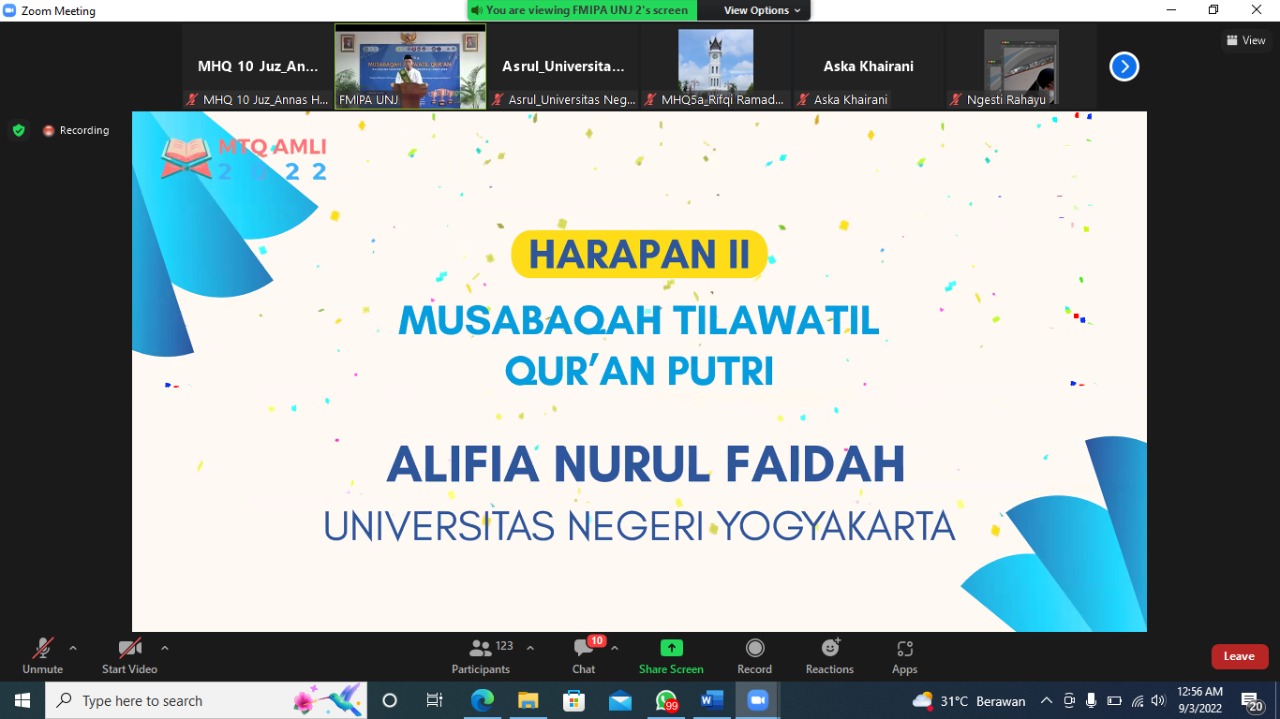 Foto MTQ Mahasiswa MIPA LPTK Indonesia Tahun 2022