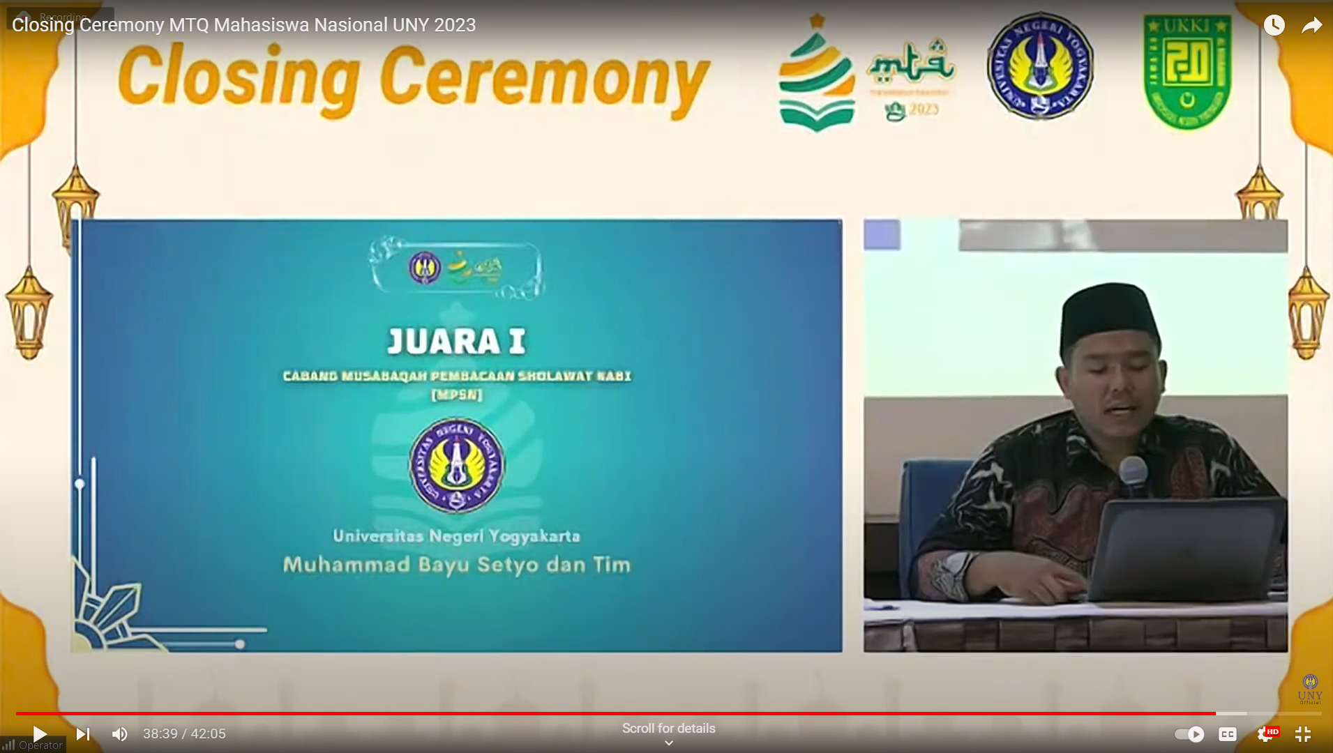 Foto Musabaqah Tilawatil Qur'an Mahasiswa Nasional Universitas Negeri Yogyakarta 2023 (MTQMN UNY 2023)