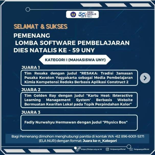 Foto Lomba Software Pembelajaran dalam Rangka Dies Natalis Ke-59 Universitas Negeri Yogyakarta