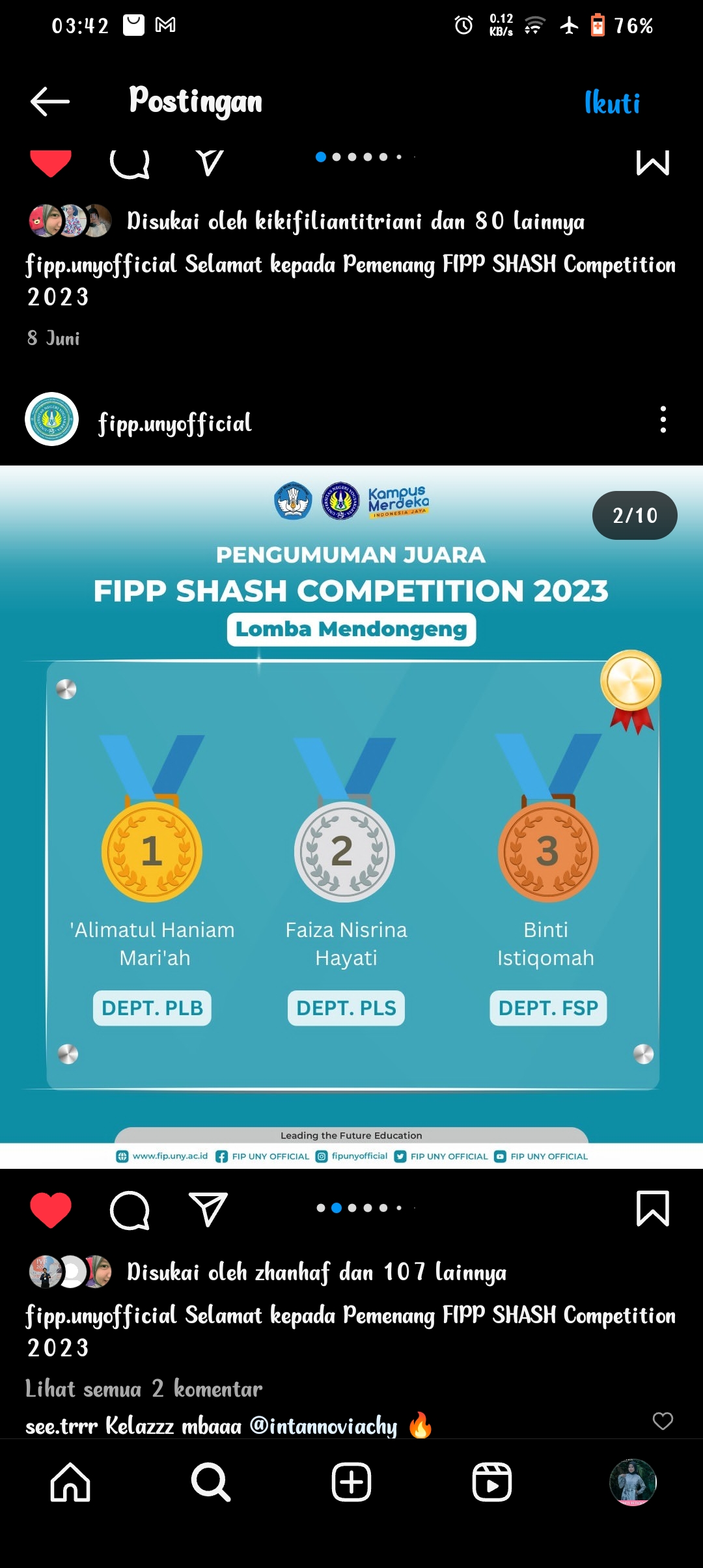 Foto FIPP SHASH Kompetisi 2023