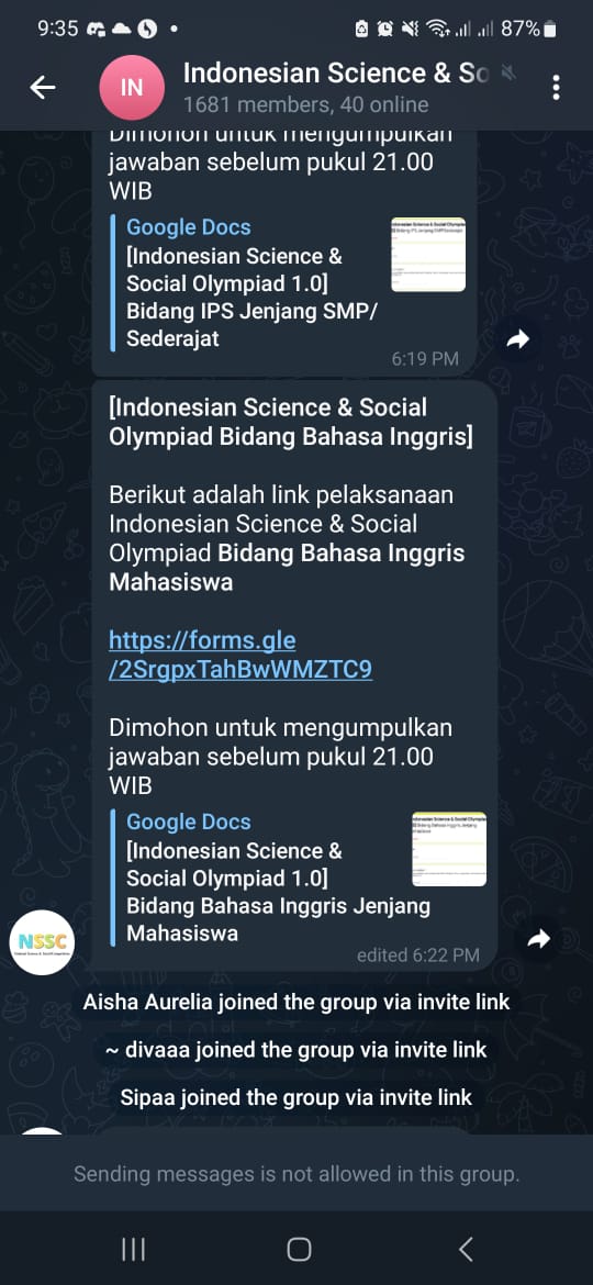 Foto INDONESIA SCIENCE & SOCIAL OLYMPIAD 1.0