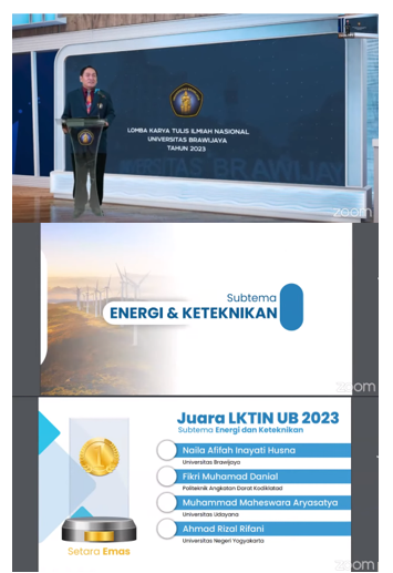 Foto Lomba Karya Tulis Ilmiah Nasional (LKTIN) Sub Tema Energi dan Keteknikan Universitas Brawijaya Tahun 2023