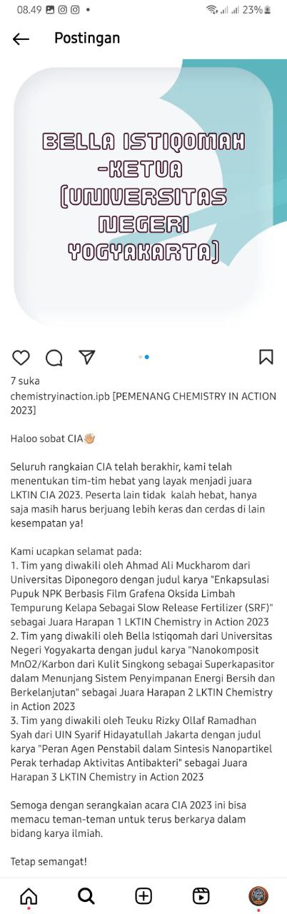Foto Chemistry in Action 2023