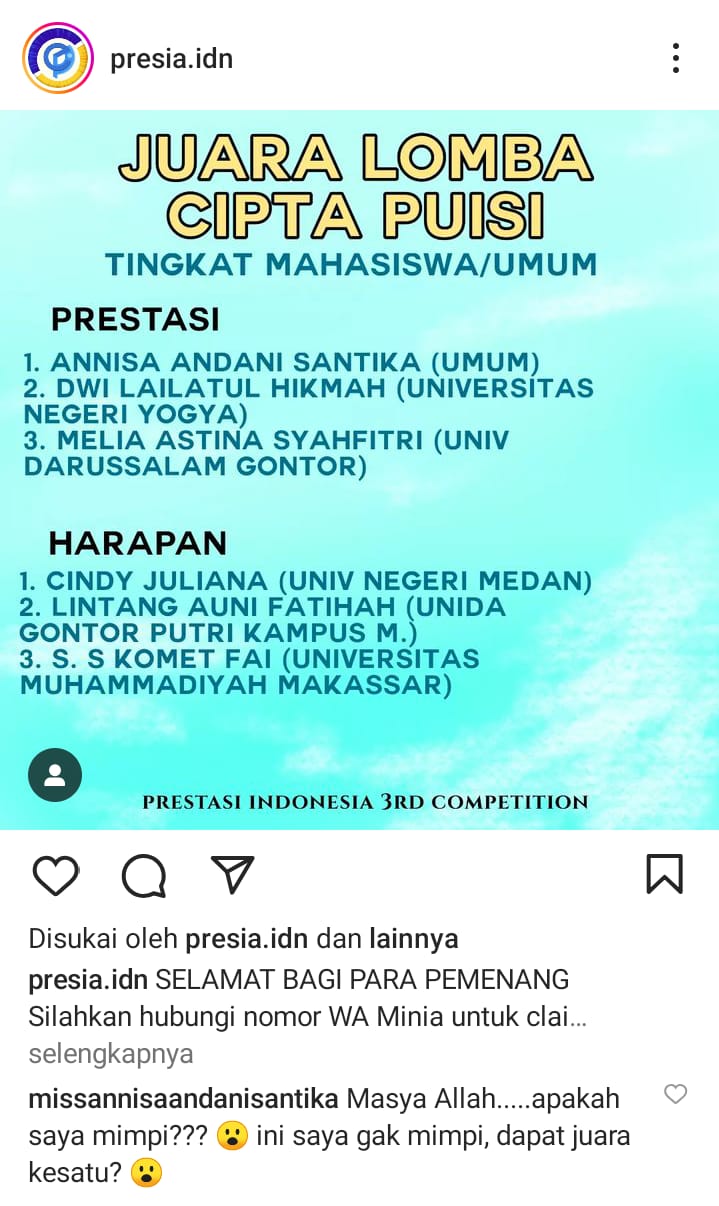 Foto Kompetisi Presia Prestasi Indonesia